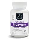 365 podľa celopotravinárskeho trhu, komplex s vysokým obsahom vitamínu B s bylinkovou podporou, 90 CT