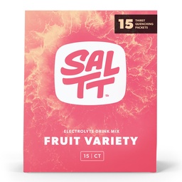 SALTT Electrolytes Powder Pakets, Fruit Variety Pack (15 Pakets) - Horčík, Draslík, Sodík, Trace Minerals - Vegan & Gluten Free - Travel Essentials - Made in USA