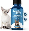 Pečeňová podpora pečene pre mačky nerozpustné,Homeopatické, Tráviace Feline doplnok pre pečeň Detox a živina Absorpcia 100% Všetky prírodné, ľahko dávať, bez chemických látok alebo aditív, 400 pilulky