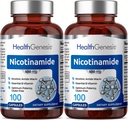 B-3 Nikotínamid 500 mg 100 Caps 2 Balenie - Nicotinic Amide Niacin Natural Flush-free vitamín Formula - podporuje zdravie kožných buniek