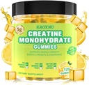 Monohydrát kreatínu Gummies 5600mg pre mužov a ženy, 120 CT žuvačky Kreatín Gummy pre podporu svalovej hmoty, energie Boost, 5.6g Kreatín monohydrátu na servírovanie - bez cukru, Vegan (Lemon Flavor)
