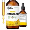 Wild & Organic Astragalus Tinture - Immune Support Drops w/Astragalus Root Extract - Bylinné doplnky pre pokoj a relaxáciu - Vegan, cukor a alkohol bez - 2 fl oz