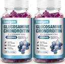 2 Balenie 3000 mg Glukozamín Chondroitín s MSM Gummies & Elderberry, Extra sila Podpora kĺbu Zdravie, Flexibilita, Antioxidant, Immune Supplement Gummy pre dospelých, Muži & Ženy 120 Počet