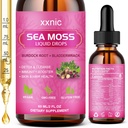 Sea Moss Advanced Liquid Drops, 3000mg Organic Sea Moss Liquid with Black Seed Oil & Irish Seamos Gel, Raw Sea Moss Support Imunity, Joint, Tráviace zdravie, 60ml-L8