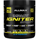 ALMMAX IGNTER Sport, Blue Malina - 330 g - Pre-Workout Formula - s kofeínom, L-Citrulín, L-Arginín, Kreatín & Beta Alanyne - Až 50 Servisov