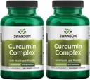 Swanson Curcumin Complex - Bylinné doplnky podporujúce spoločné zdravie, mobilitu a fyzickú funkciu - Štandardizovaný s BioPerine pre maximálnu absorpciu - (120 Veggie Kapsule) (2 balenia)