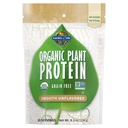 Záhrada života Organic Plant Protein Hladký Nearomatizovaný prášok, 10 Slúži - Vegan, Grain Free & Gluten Free Plant Based Protein Shake, 1B CFU Probiotiká a enzýmy, žiadny cukor alebo Stevia, 15g Protein