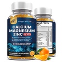 (2 balenia) Gumičky horčíka zinok s vitamínom D3, K2, B12 a B6 pre dospelých, bezcukrový glycinát horčíka s draslíkovým suplementom morskej machy, dusičnan vápenatý pre kostnú náladu a podporu spánku
