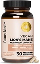 Future Kind Vegan Lion as Mane Mushrom Complex - Brain Supplement with Chaga, Maitake, Shiitake, & Reishi, podporuje pamäť a zameranie (30ct)