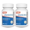 Rugby Vitamín B-6 Tablety - 25 mg vitamínu B6 - Diétne doplnky - 100 Počet (2 balenia)
