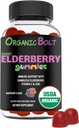 USDA Organic Elderberry Gummies - High Potency 150mg Organic Elderberry Gummies for Adults & Kids with Vitamin C & Zinc - Immune Support Gummies - Vegan, Želatína & Gluten Free - 60 Count