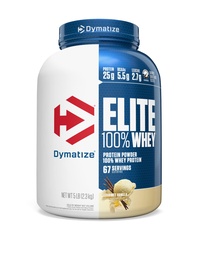 Dymatizácia Elite 100% Srvátkový prášok, Vanilka, 25g proteínu, 5,5g BCAA, menej ako 140 kal., bez lepku, 2g Carb, 2g cukru, 3g tuku (67 porcií)