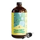 LevelUp Clean MCT Olej - 100% Caprylic C8 pre energiu, Zameranie, zdravie Gut, mozog superpalivo - Keto doplnok pre ketogénne kávy a ketones - non-GMO (32 oz sklo)