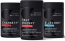 Športový výskum Tart Cherry koncentrát (z Montmorency Tart Čerešne), brusnicový ovocný komplex (s Pacranom a vitamínmi C a E) a celý ovocný čučoriedkový koncentrát (z organických čučoriedok)