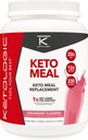 KetoLogic Keto Meal Replacement Shake prášok pre optimálne výsledky + MCT Olej + tráva-Fed srsť - Dokonale formulované makros pre ketózu - 20 porcií - Jahodová