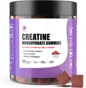 Kreatínové Gummy - Monohydrát kreatín Gummy pre mužov a ženy - 5g kreatín monohydrátu na Serving- zvýšenie koncentrácie, sily, vytrvalosť - Budovanie svalov, bez cukru, Vegan, non-GMO 120 Ct