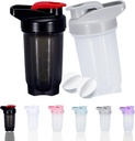 Proteín z fľaštičky pretrepe pohár a 10-Ounce/300ML ShakerBottle with Whisk Balls, Protein ShakerBottles Set,Non-BPA plast (Black+Grey(2PCS)))