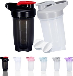 Proteín z fľaštičky pretrepe pohár a 10-Ounce/300ML ShakerBottle with Whisk Balls, Protein ShakerBottles Set,Non-BPA plast (Black+Grey(2PCS)))