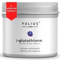 Ultra High Strength L-Glutathione 98% Supplement for Glowing Skin - Collagen Doplnky pre ženy a mužov - 500mg Koncentrovaná formula, Znížená Glutatión Supplement - 120 Kapsule