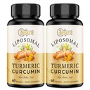 Lipozomálny kurkumín doplnok - 2000 mg, 95% Curcuminoidný extrakt s piperínom - 60 Softgels (2 fľaše)