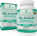 PurePremium Selenium 200mcg Supplement - L Selenometionín Essential Mineral - Denná podpora pre normálne štítnej žľazy, Immune System