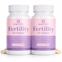 Natifi (2 fľaše Fertilita Prenatálne vitamíny Regulovať cyklu rovnováhy Hormóny, Pomocná ovulácia. Koncepcia Multivitamín pre ženy. 60 Caps Kyselina listová, Myo Inositol, Vitex