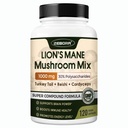 ZEBORA Lions Mane Supplement Kapsule - Huba Supplement with Lions Mane, Cordyceps, Reishi, Turkey Tail, Shiitake - Lion's Mane Mushroom for Memory, Focus & Immune Support - 119 Vegan Capsules