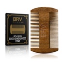 BRV MEN brada a fúzy Comb, 100% Natural Green Sandalwood, vrecko brada v kombinácii s nosným puzdrom, drevený brad Comb pre mužov pre všetky typy a štýly vlasov a brada