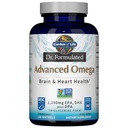Záhrada života Dr. Formulated Advanced Omega Fish Oil - citrón, 1,290mg EPA, DHA + DPA vo forme triglyceridov, Single Source Omega 3 Supplement for Ultimate Brain & Heart Health, Non-GMO, 180 Softgels