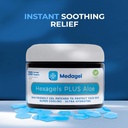 Hexagels Plus Aloe Vera - Advanced liečiace hydrogelové pads for Blister Prevention & Ukľudňujúca starostlivosť o popáleniny - nohy, podpätky, Toe, & Ankle Protection, balenie 200, 1-palcové packy, Medagel, bez parabenu