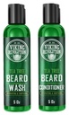 Viking Revolution Tea Tree Beard Wash and Conditioner Set pre mužov - Prírodný medvedí zmäkčovač s arganovým olejom, vitamínom E a ženšenom (5 OZ)