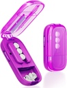 Pilulky Cutter pre viaceré pilulky, Nastaviteľné pilulky splitter, Pill Cutter Splitter pre malé a drobné pilulky, Pill Cutter pre malé alebo veľké pilulky s ostrou čepeľou- Purple