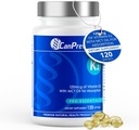 CanPrev K2 120mcg s organickým kokosovým olejom, 120 Softgels 120-Day Supply - Enhanced Absorbtion for Optimal Bone and Teeth Support, High Potency Vitamin K2 for Maintaining Strong Bones and Teeth