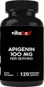 Apigenin 100mg per Serving - 120 Rastlinné kapsule - Raw Rastlinný extrakt z harmančeka kvetu - Non Habit formovanie