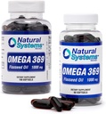 Omega 369 1000 mg 100 a 60 Softgels Bundle- Triple Omega 3-6-9 Ľan Seed Oil Supplements - Ľan Seed Oil Omega 3 6 9 Kapsule s esenciálnymi mastnými kyselinami - Podpora zdravia srdca a obehu