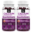 Kalcium Magnézium Zinok Gumičky s vysokou absorpciou Magnézium Glycinát Draslík - Rastlinný komplex horčík 2:1 pomer, s D3 More Moss pre kosti, svalovinu, Immune & Sleep Support, Vegan-2 balenie